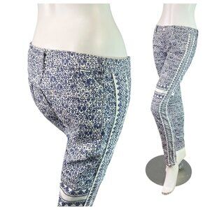 Mother The Colorblock Looker in Shag Wash Blue & White Floral Print $248 Size 28